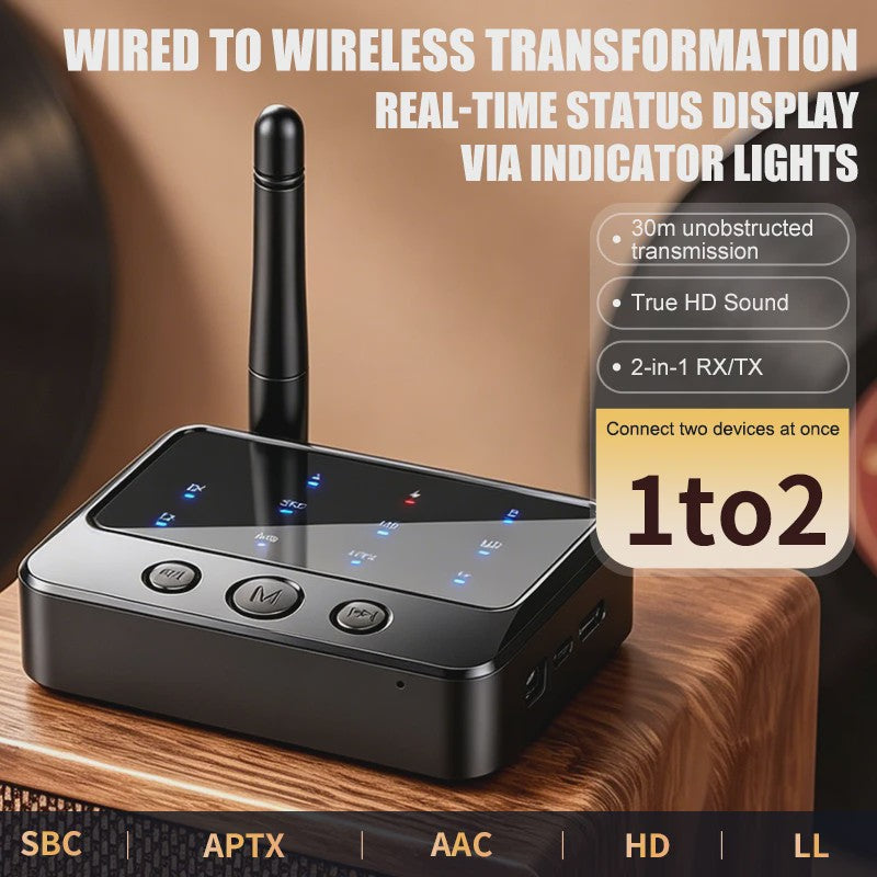 2-in-1 Bluetooth Audio Adapter: Zender & Ontvanger met AptX-Adaptive, Low Latency & HD Audio