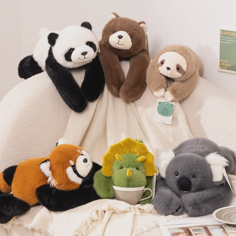 Kawaii Pluche Knuffel Dieren - Panda, Koala, Luiaard, Wasbeer, Dino (30-65cm) - Zacht & Decoratief