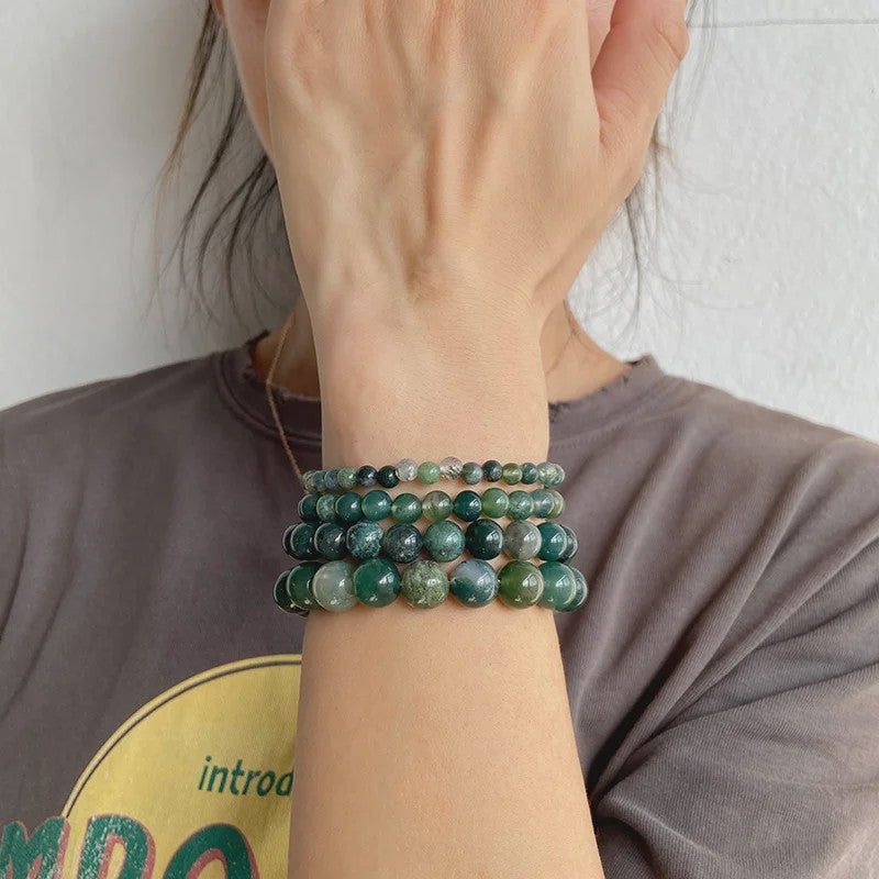 Handgemaakte Natuursteen Armbanden - Onyx & Agate Kralen - Yoga & Reiki Energie - Unisex 19cm