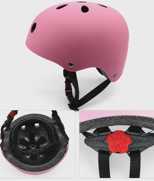 Kinder Helm & Beschermers Set Roze - Verstelbaar voor Fiets, Skateboard, Scooter