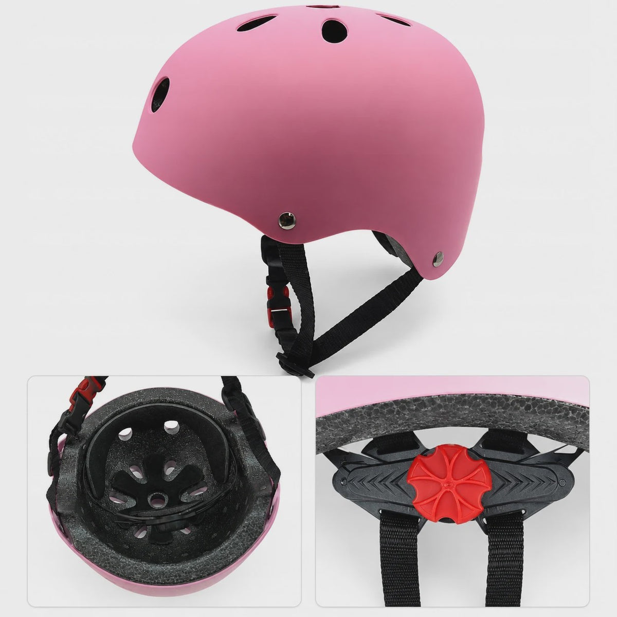 Kinder Helm & Beschermers Set Roze - Verstelbaar voor Fiets, Skateboard, Scooter
