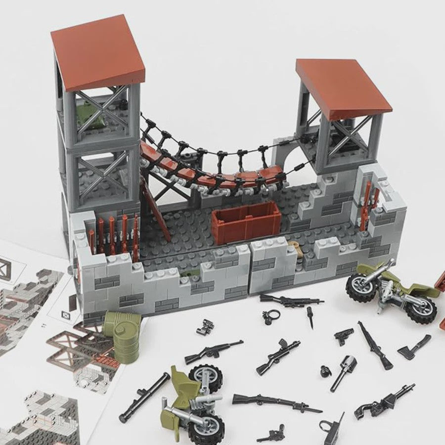 Militaire Basis Bouwset WO2 - Legoset met Wapens en Voertuigen voor Kinderen