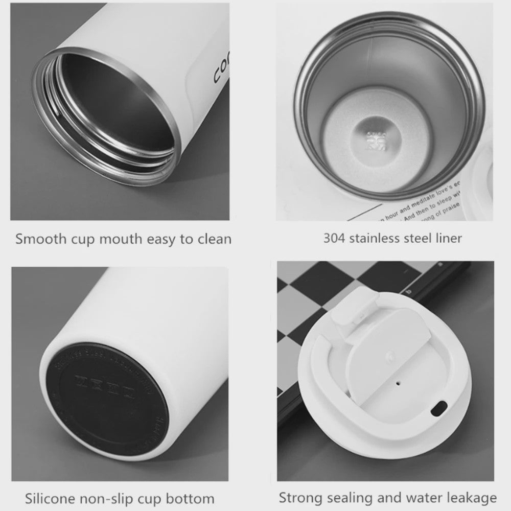 RVS Thermo Koffiebeker - Lekvrij Reizen - 380/510ML
