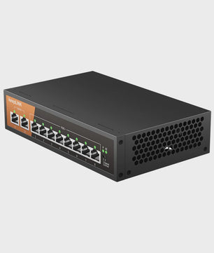 KeepLiNK 10-Poorts Gigabit PoE Switch: 8 PoE-poorten, 2 Uplinks, Plug & Play