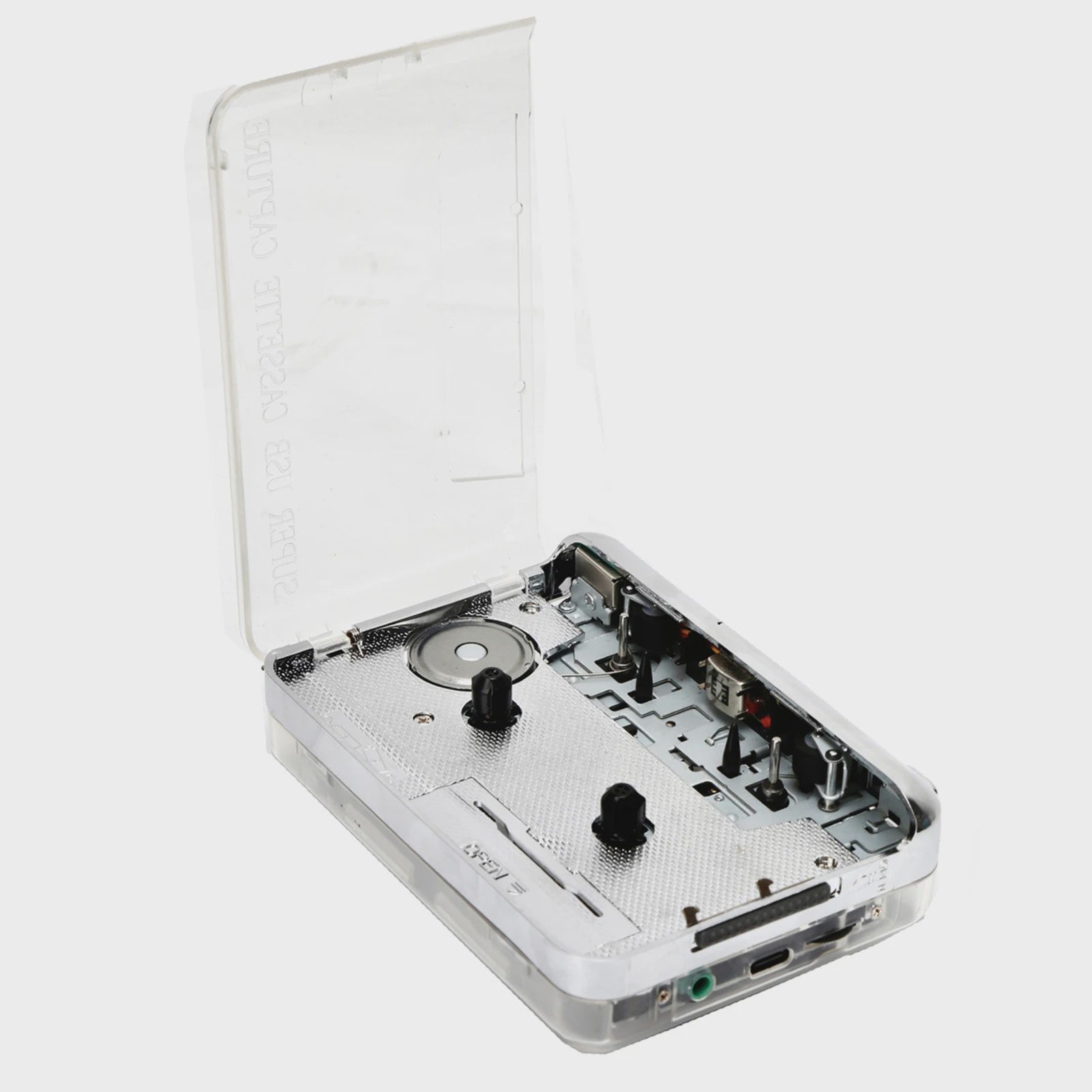 Transparante Cassette Speler & MP3 Converter - Digitale Muziek Oplossing met USB
