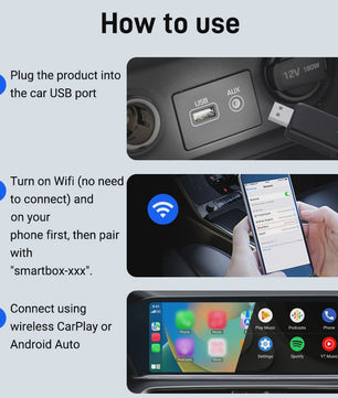 Draadloze CarPlay & Android Auto Adapter - 2-in-1 Mini USB Module met 5GHz WiFi