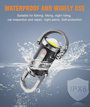 Oplaadbare Mini Zaklamp met COB Werklicht & Karabijnhaak - Compact en Waterdicht