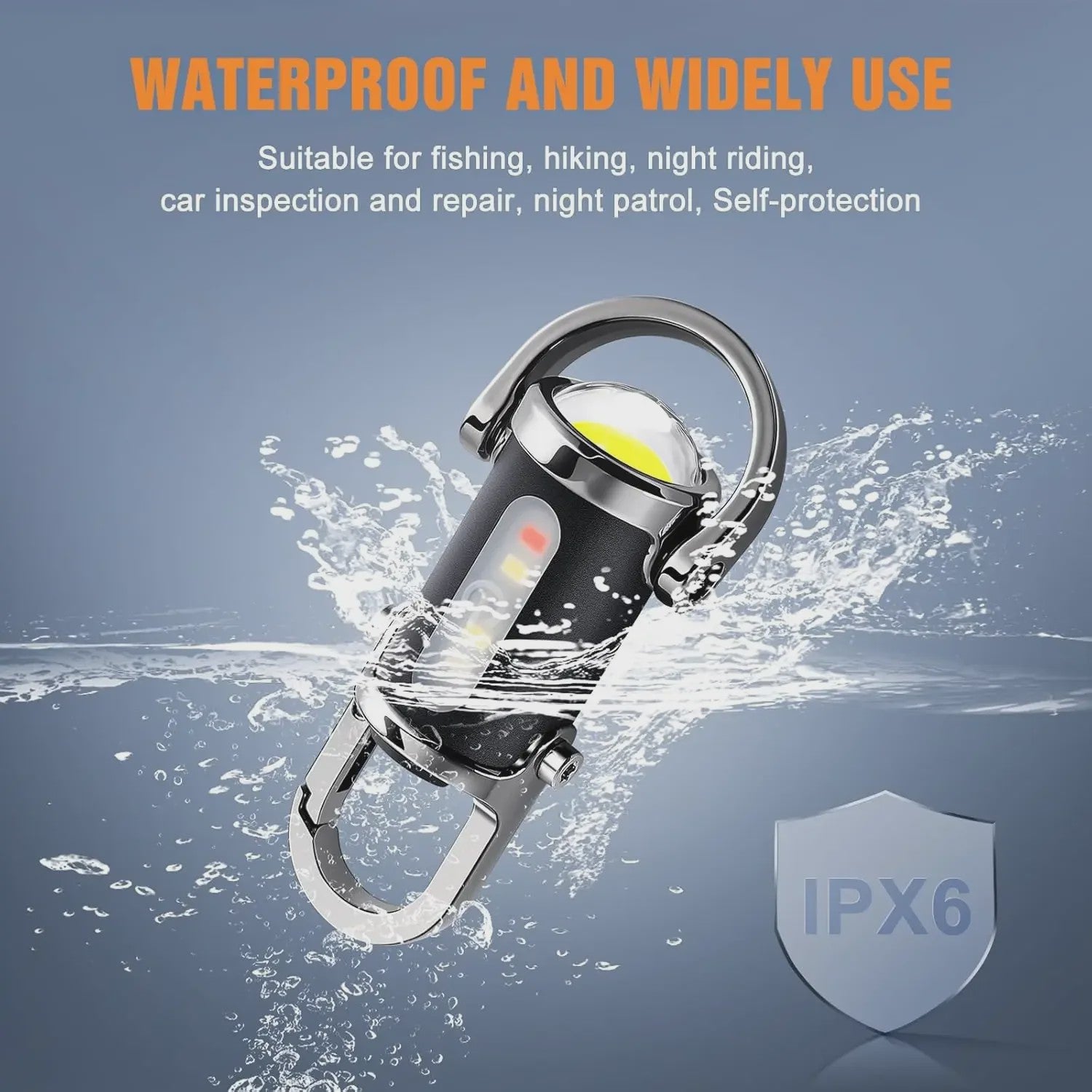 Oplaadbare Mini Zaklamp met COB Werklicht & Karabijnhaak - Compact en Waterdicht
