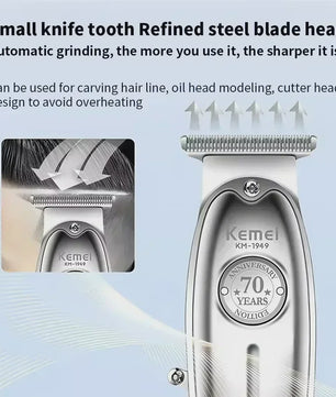 Kemei Professionele Metalen Trimmer KM-TX1/KM-2010/KM-1949 - Oplaadbaar met LED Display