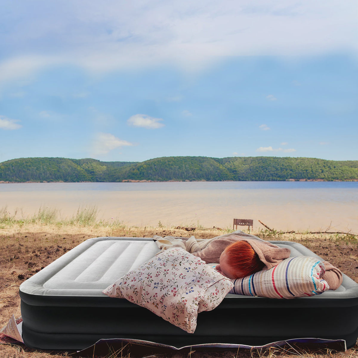 Luchtbed met Ingebouwde Elektrische Pomp - Zelfopblaasbaar voor Camping en Logees