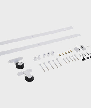 HOMCOM Schuifdeur Set - Zwart Carbon Staal - 183 cm Rail