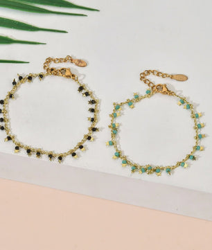Bohemian Kralen Armband met Sterren & Tassel - Goudkleurig