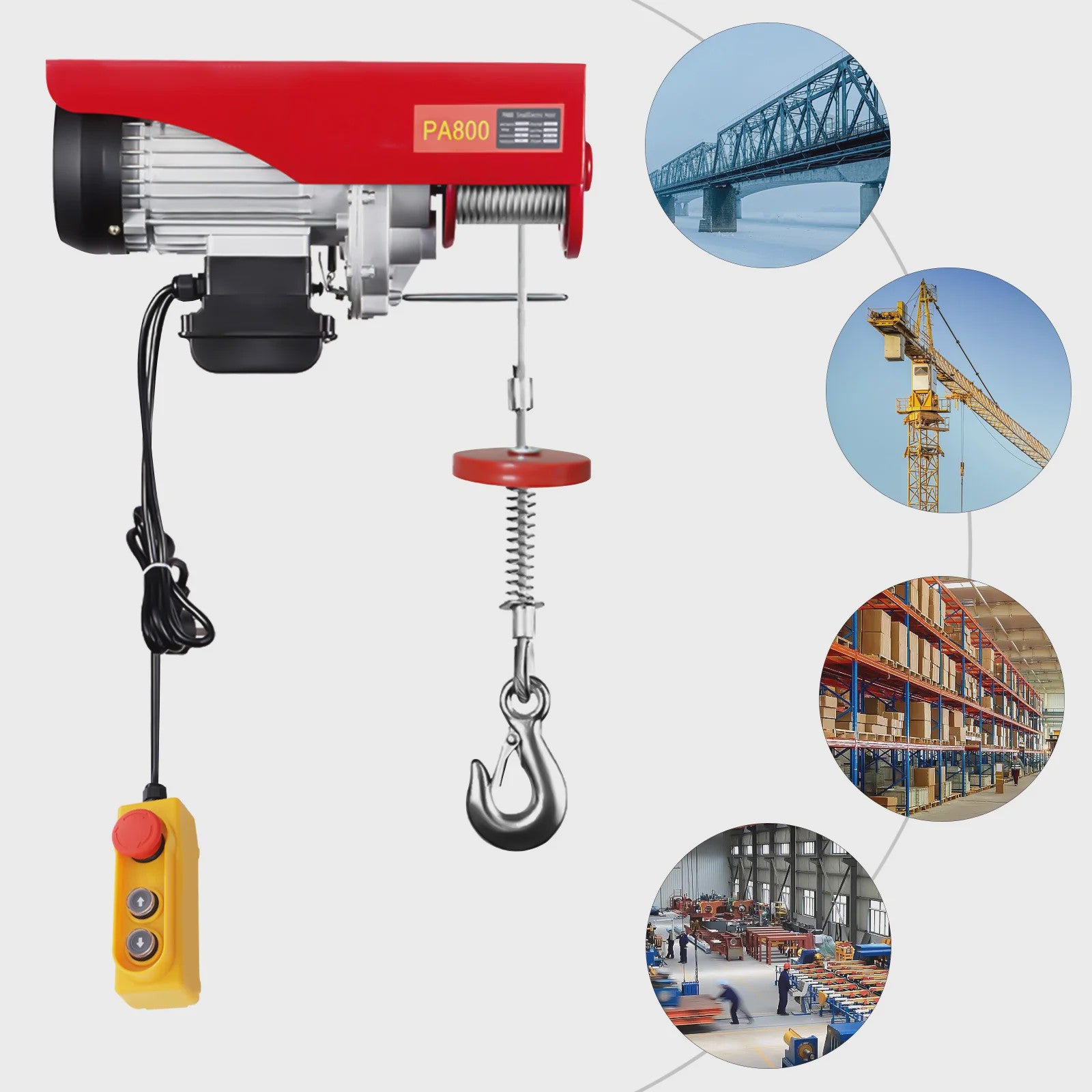 Elektrische Takel 800/1000kg - Krachtige Lier voor Werkplaats, Magazijn & Bouw