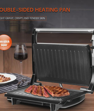 Elektrische Contactgrill & Panini Pers - 750W - 180° Open - Grill, Bakplaat & BBQ