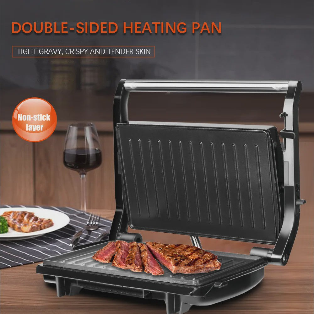 Elektrische Contactgrill & Panini Pers - 750W - 180° Open - Grill, Bakplaat & BBQ