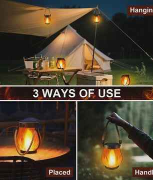 Zonne-energie Vlam Lantaarn - Sfeervolle Decoratie voor Tuin, Terras & Camping