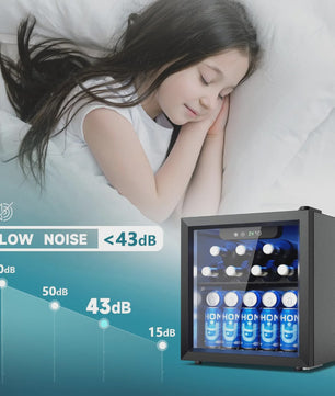 Compacte Drankenkoelkast 55 Blikjes | Glazen Deur & LED Verlichting