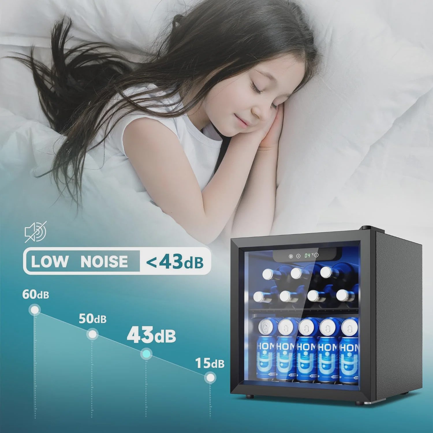 Compacte Drankenkoelkast 55 Blikjes | Glazen Deur & LED Verlichting