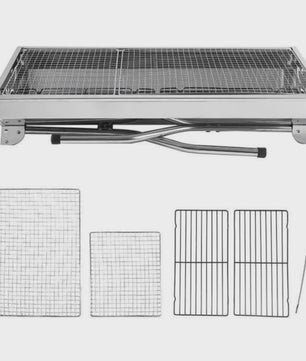 Opvouwbare RVS Houtskool BBQ Grill - Draagbaar en Ideaal voor Buitenfeesten