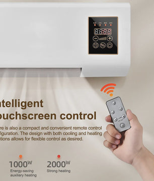 2-in-1 Wandmodel Airco: Koelen, Verwarmen & Ventileren met Afstandsbediening