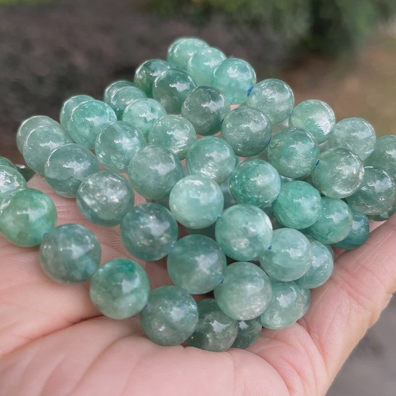 Natuurlijke Blauwe Chloriet Kralen Armband - Handgemaakt & Elastisch voor Dames