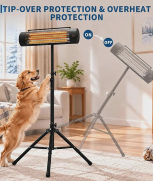 2000W Carbon Fiber Terrasverwarmer: Waterdicht, Afstandsbediening & Timer
