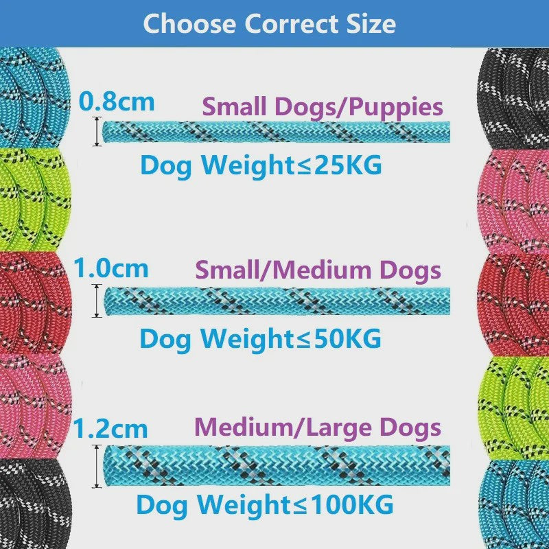 Sterke Hondenlijn met Zacht Handvat - 120/150/200/300cm - Voor Kleine tot Grote Honden