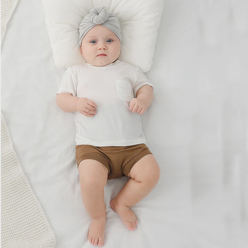 Zomer T-shirt Bamboe Vezel voor Baby Jongens & Meisjes - Kortmouw, Ronde Hals