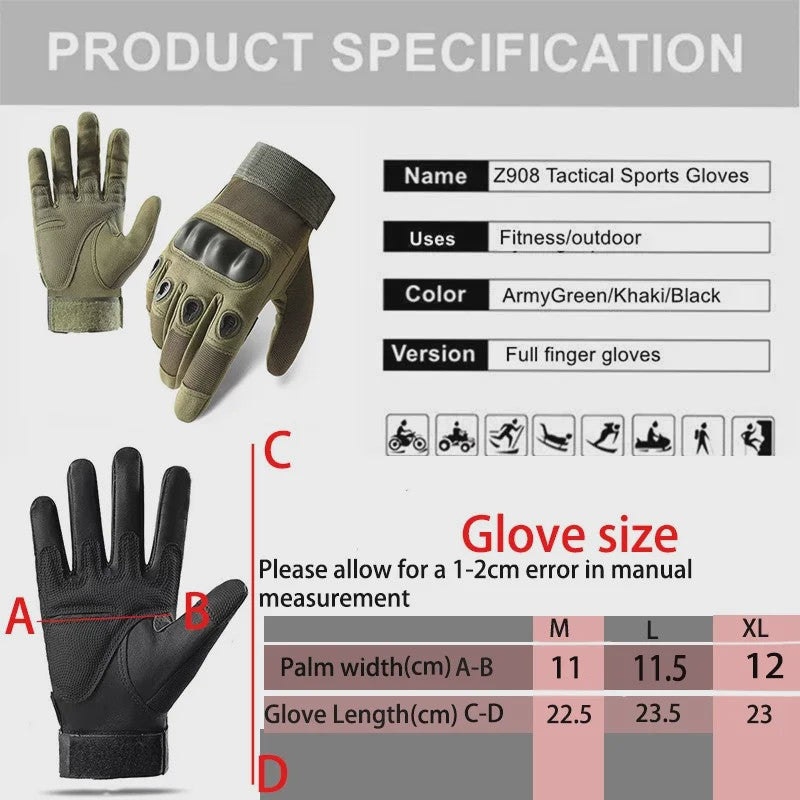 Tactische Sport Handschoenen - Outdoor, Fitness, Fietsen & Motor - Schokbestendig