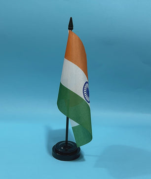 Indiase Bureauvlag 14x21cm Polyester - Officiële Vlag van India voor Bureau Decoratie