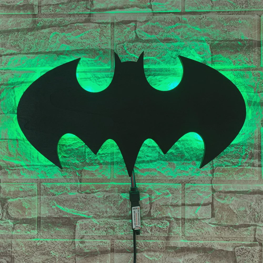 Creatieve 3D LED Wandlamp met Superheld Logo - Sfeervolle Verlichting, USB Aangedreven