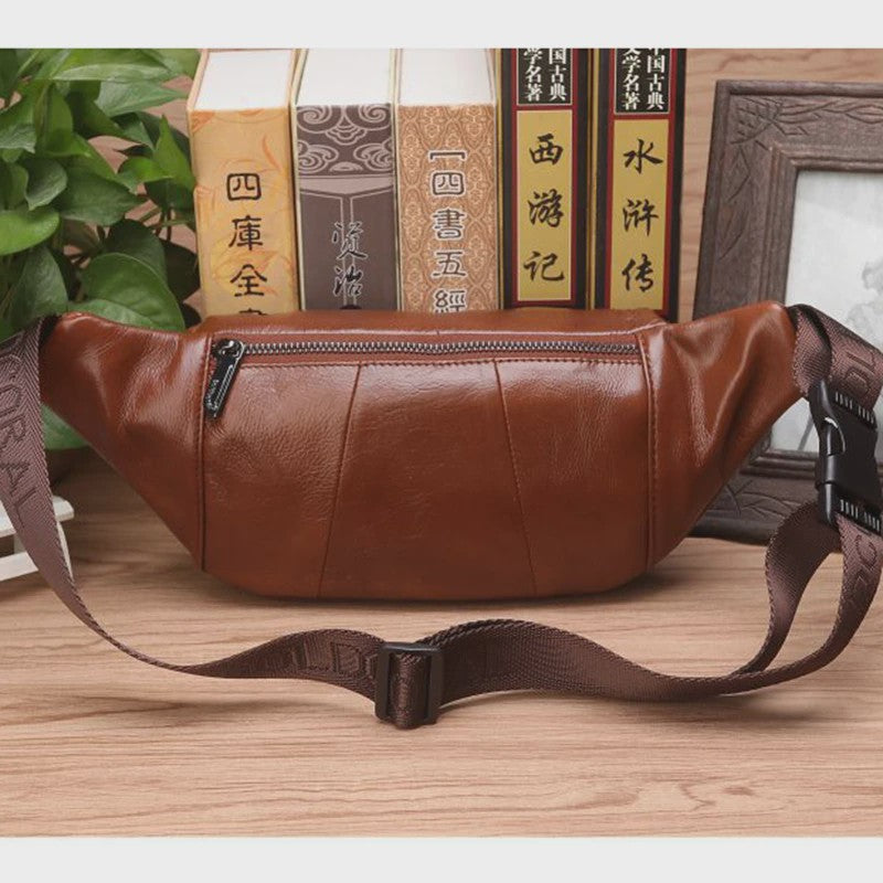 Luxe Leren Heuptas Heren - Retro Stijl Crossbody & Schoudertas