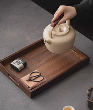 Luxe Houten Serveerplank met Handvat - Bamboe & Walnoot Kleur