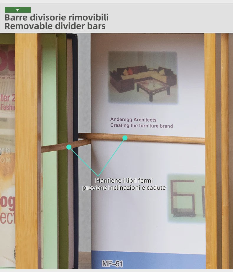 Draaibare Bamboe Boekenkast 5 Niveaus - 360° Rotatie, Verticale Opslag