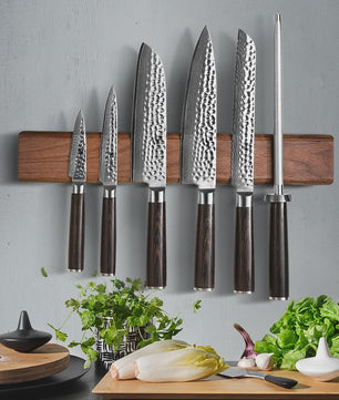 Magnetische Messenhouder 40cm - Massief Walnoothout met Sterke Magneet - Keuken Organizer