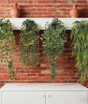4x Kunst Hangplanten - Faux Eucalyptus & Klimop - UV-Bestendig Plastic voor Buiten & Binnen Decoratie