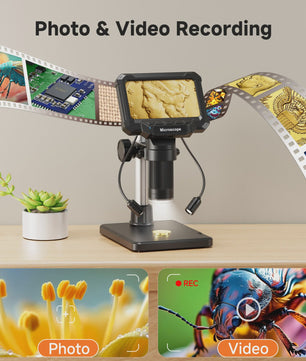 Digitale Microscoop met 4.3" IPS Scherm, 1600x Vergroting, HD Video & Foto