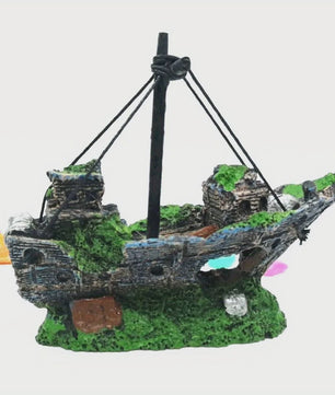 Verlaten Scheepswrak Decoratie voor Aquarium - Uniek Onderwaterlandschap