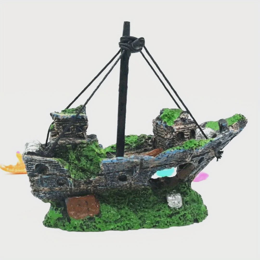 Verlaten Scheepswrak Decoratie voor Aquarium - Uniek Onderwaterlandschap