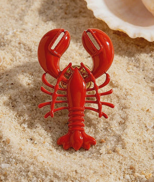 Set Rode Kreeft & Krab Broches - Zomer Accessoires voor Dames
