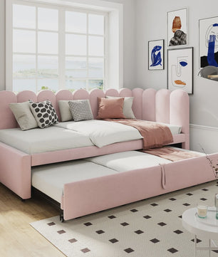 Multifunctionele Velours Sofa Bed met Uitschuifbaar Gastenbed - Ruimtebesparend Design