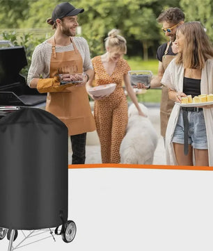 Zware Kwaliteit BBQ Hoes voor Ronde Houtskool Grills - Waterdicht & Winddicht