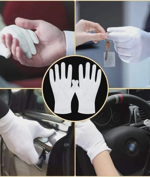 12 Paar Witte Katoenen Handschoenen - Cosmetica, Handverzorging & Bescherming