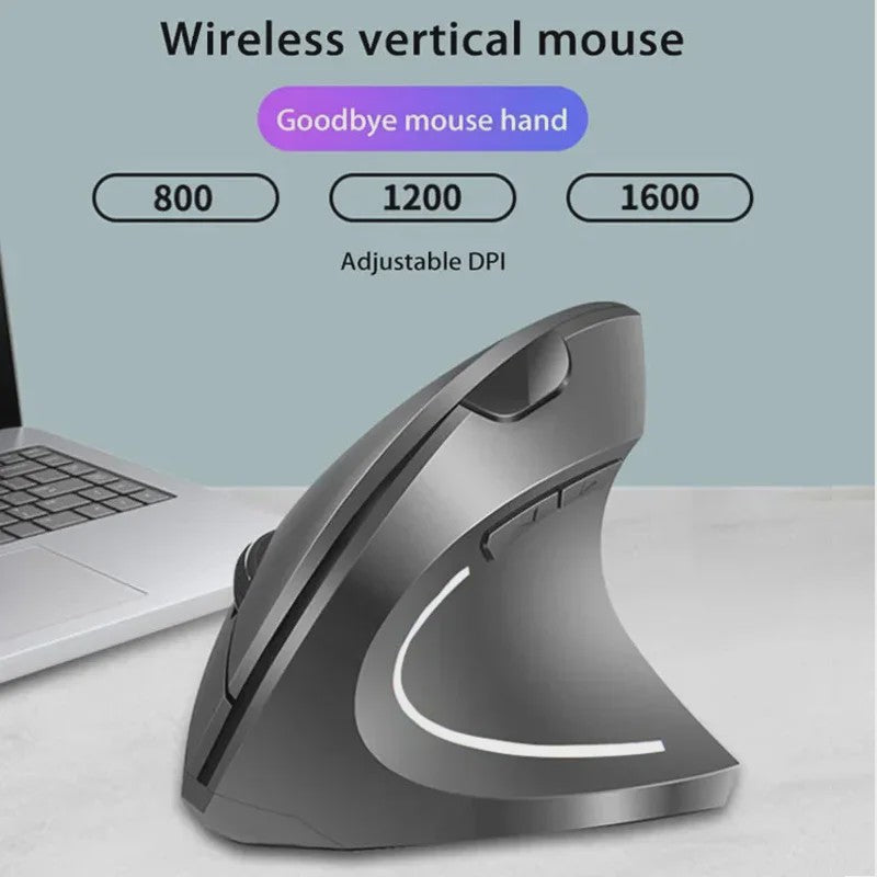 Ergonomische Verticale Draadloze Muis - Oplaadbaar, 2.4Ghz & Bluetooth, Instelbare DPI