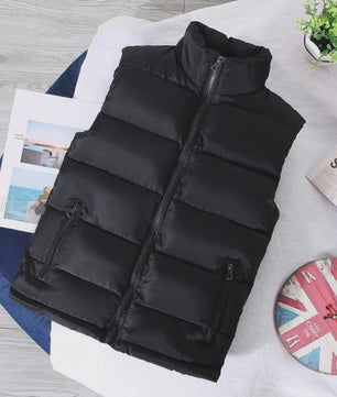 Stijlvol Heren Gilet: Slim Fit Puffer Vest met Staande Kraag voor Lente & Herfst
