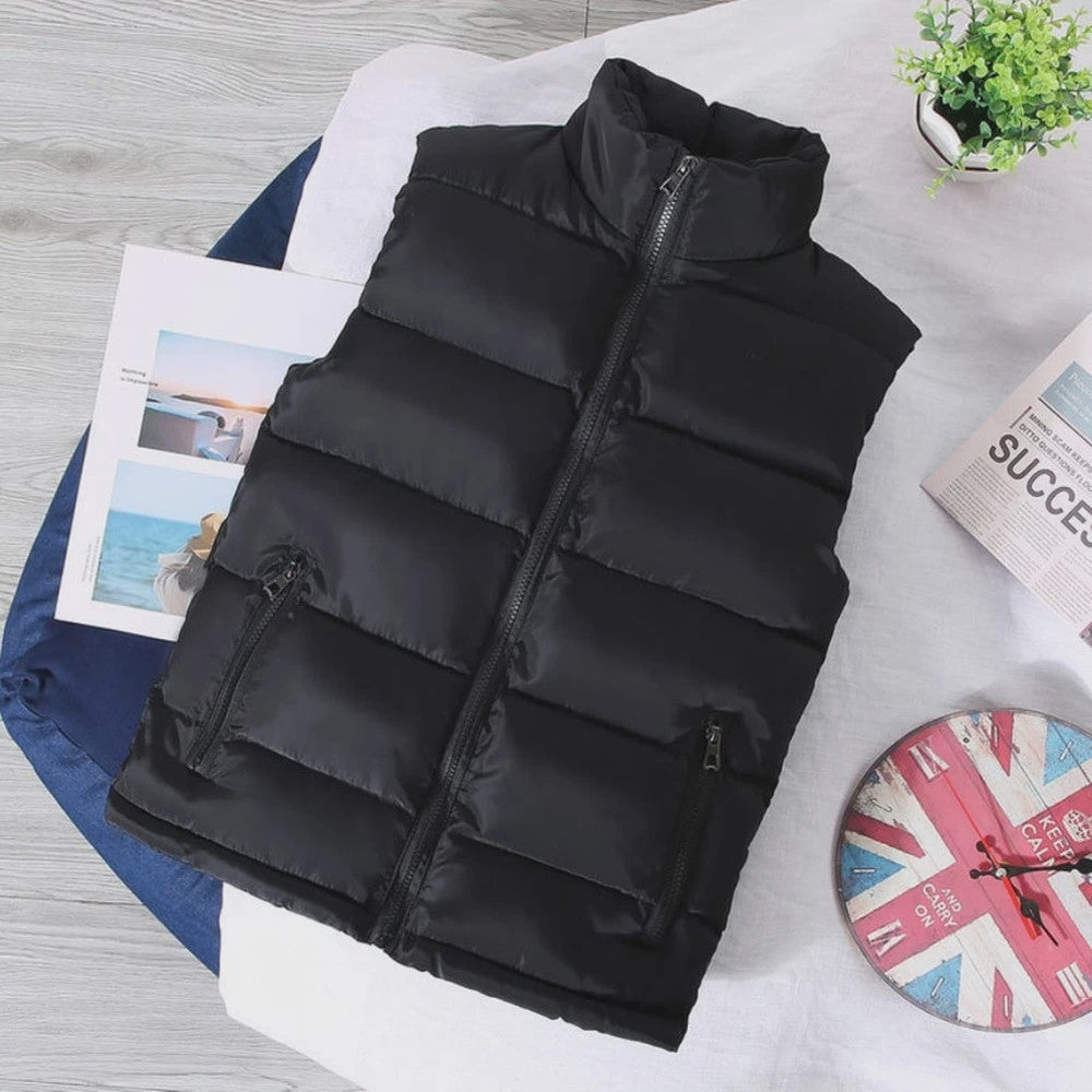 Stijlvol Heren Gilet: Slim Fit Puffer Vest met Staande Kraag voor Lente & Herfst