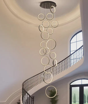 Moderne LED Plafondlamp Ring Chandelier - Hanglamp voor Woonkamer & Eetkamer