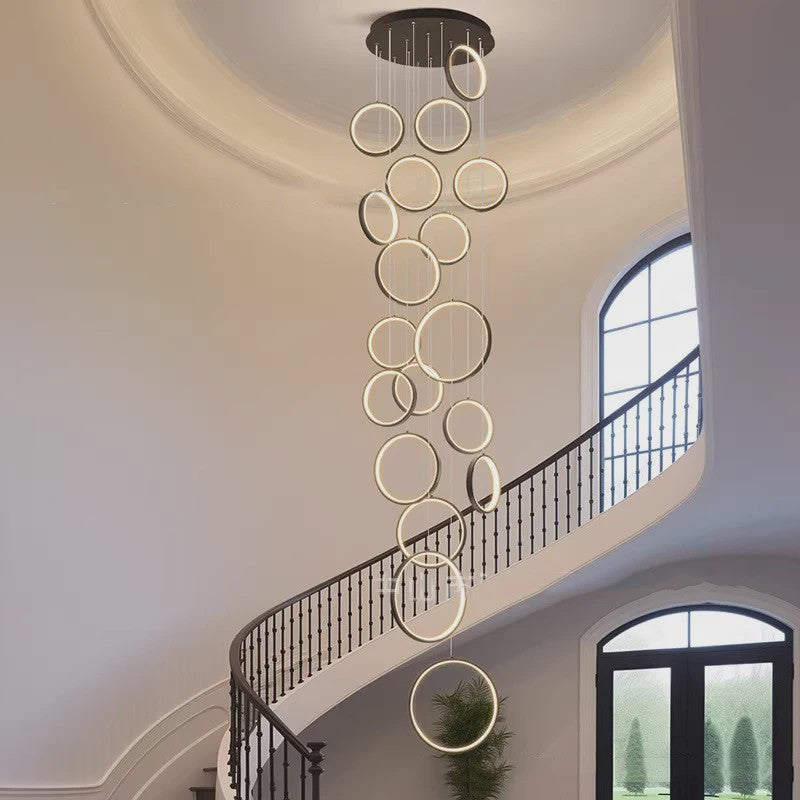 Moderne LED Plafondlamp Ring Chandelier - Hanglamp voor Woonkamer & Eetkamer