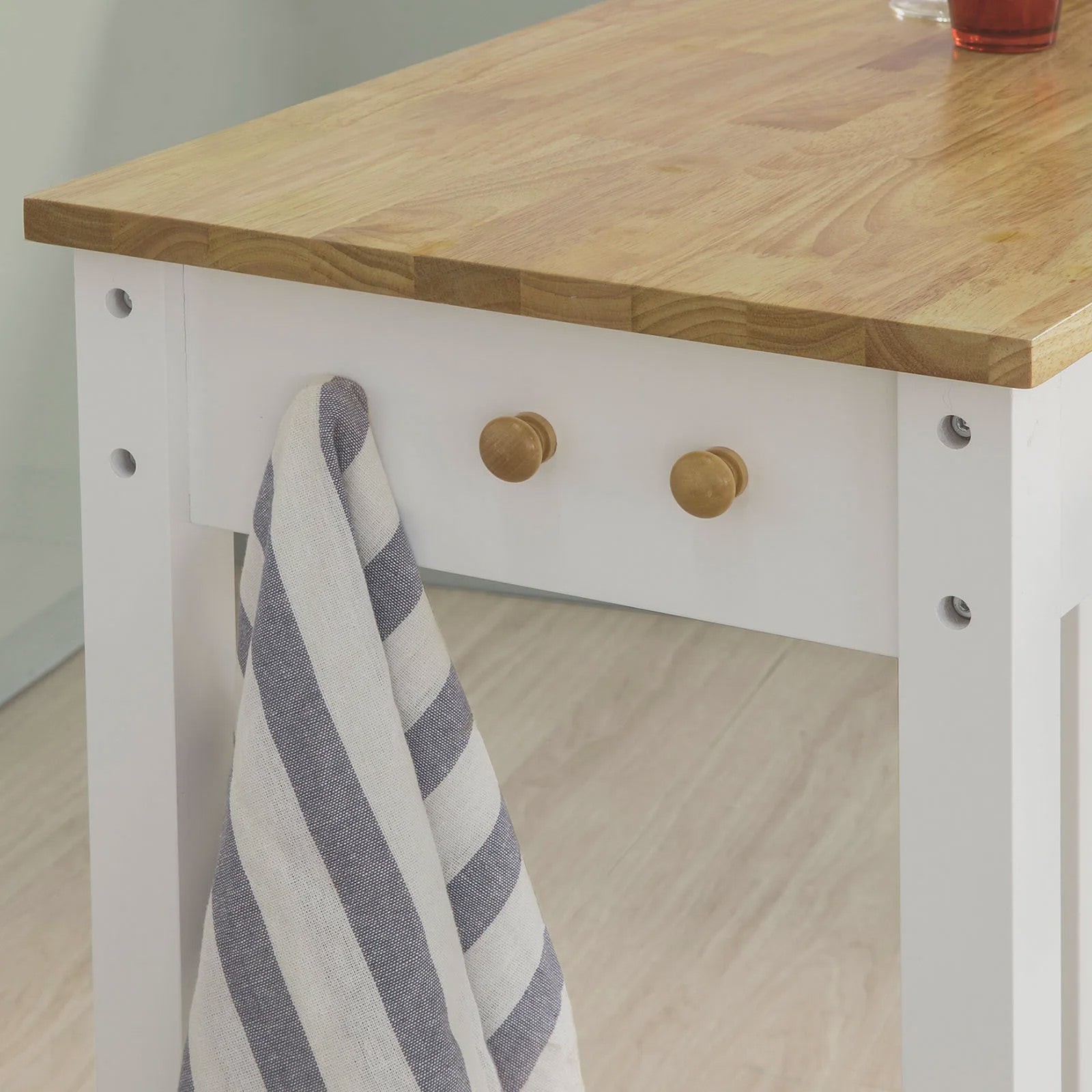 Compacte Bartafel Set met 2 Krukken, Lade en Haken - Ideaal voor Keuken en Bistro