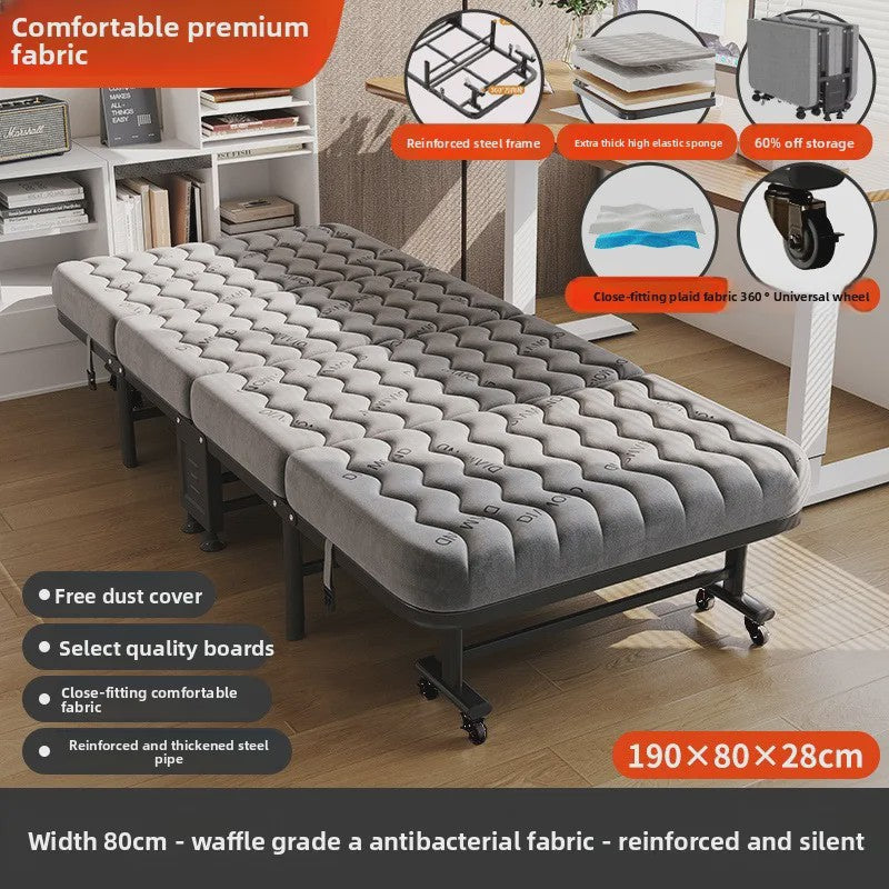 Opvouwbaar Logeerbed met Traagschuim Matras en 360° Wielen - Draagbaar en Comfortabel